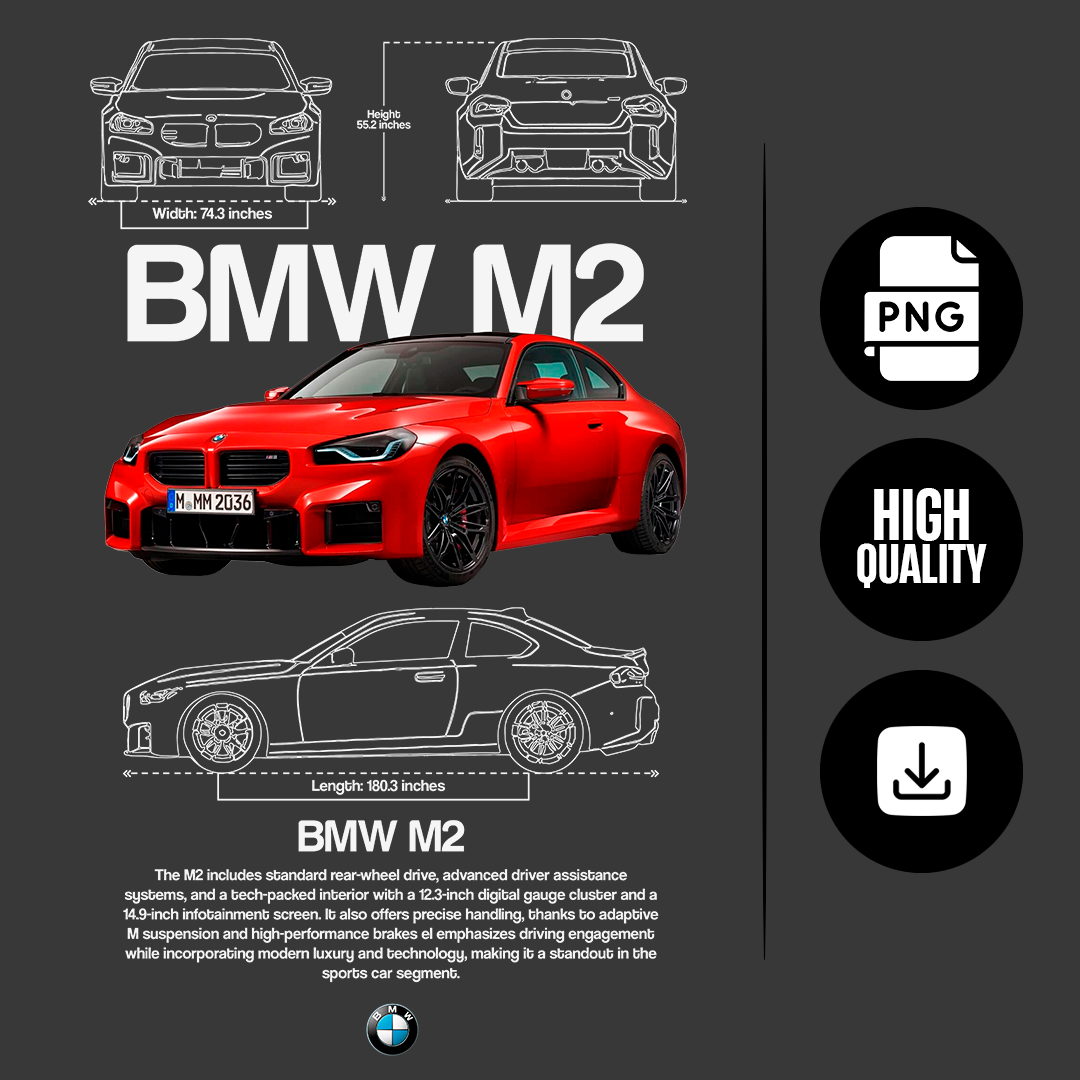 car t-shirt desing - bmw m2