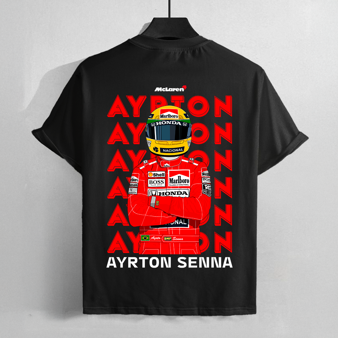 T-shirt Ayrton Senna 100% Coton - Illustration Haute Qualité - Tailles S à XXL - Hommage F1