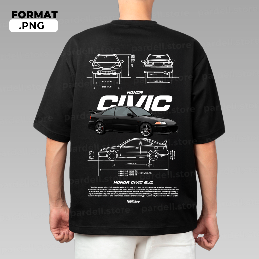 Honda Civic EJ1 Fast and Furious 1 - t-shirt design