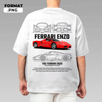 Sportscar-inspired T-shirt illustration – digital