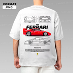 Sportscar-inspired T-shirt illustration – digital