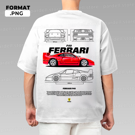 Ferrari F40 T-shirt design