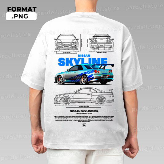 Plantilla Nissan Skyline GTR R34 Fast and Furious
