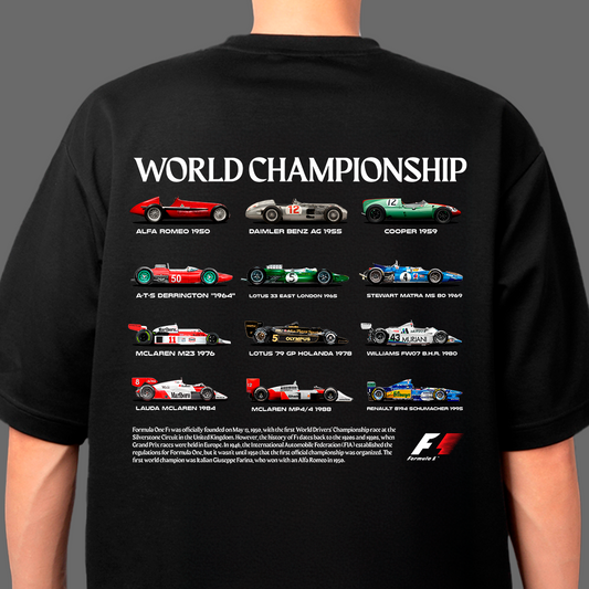 World Championship F1 Cars - t-shirt design