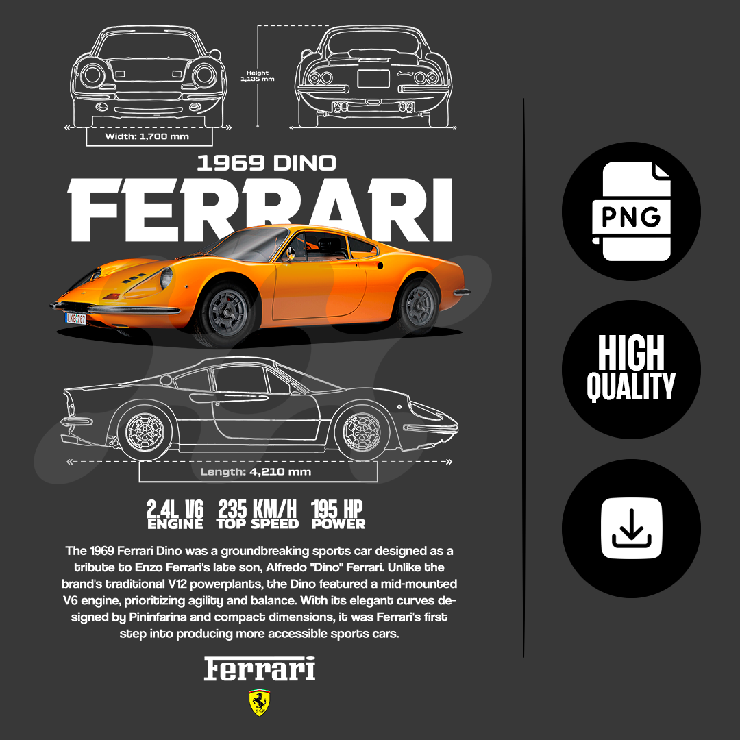 Sportscar-inspired T-shirt illustration – digital