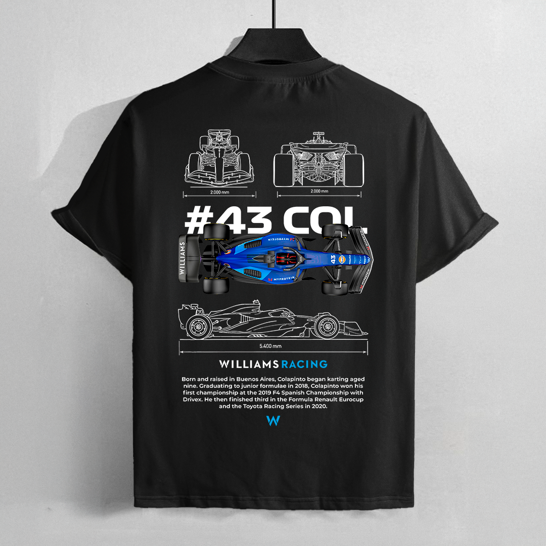 car t-shirt design - Franco Colapinto Formula 1 Williams