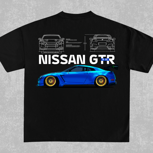 Nissan GTR R-35 BLUE - T-shirt design