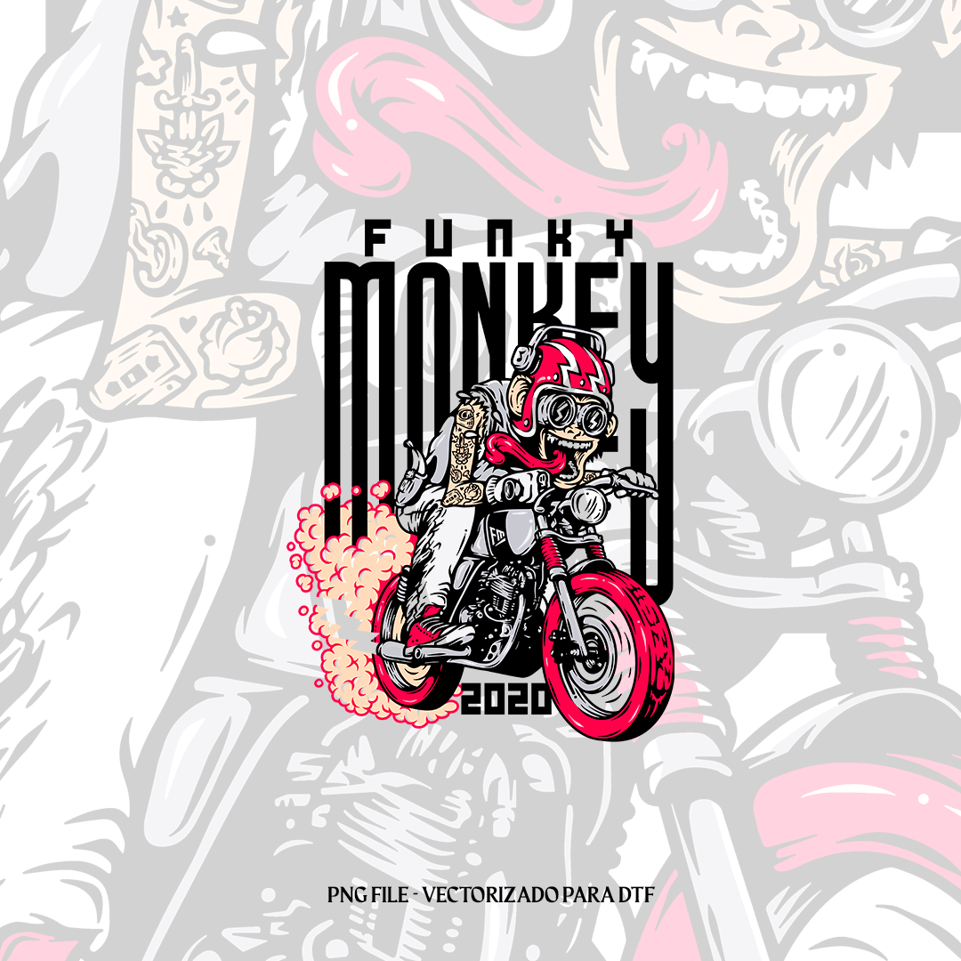 Funky Monkey illustration - DTF PNG