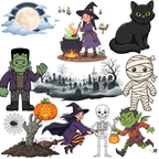 50 Clipart imagenes PNG de Halloween