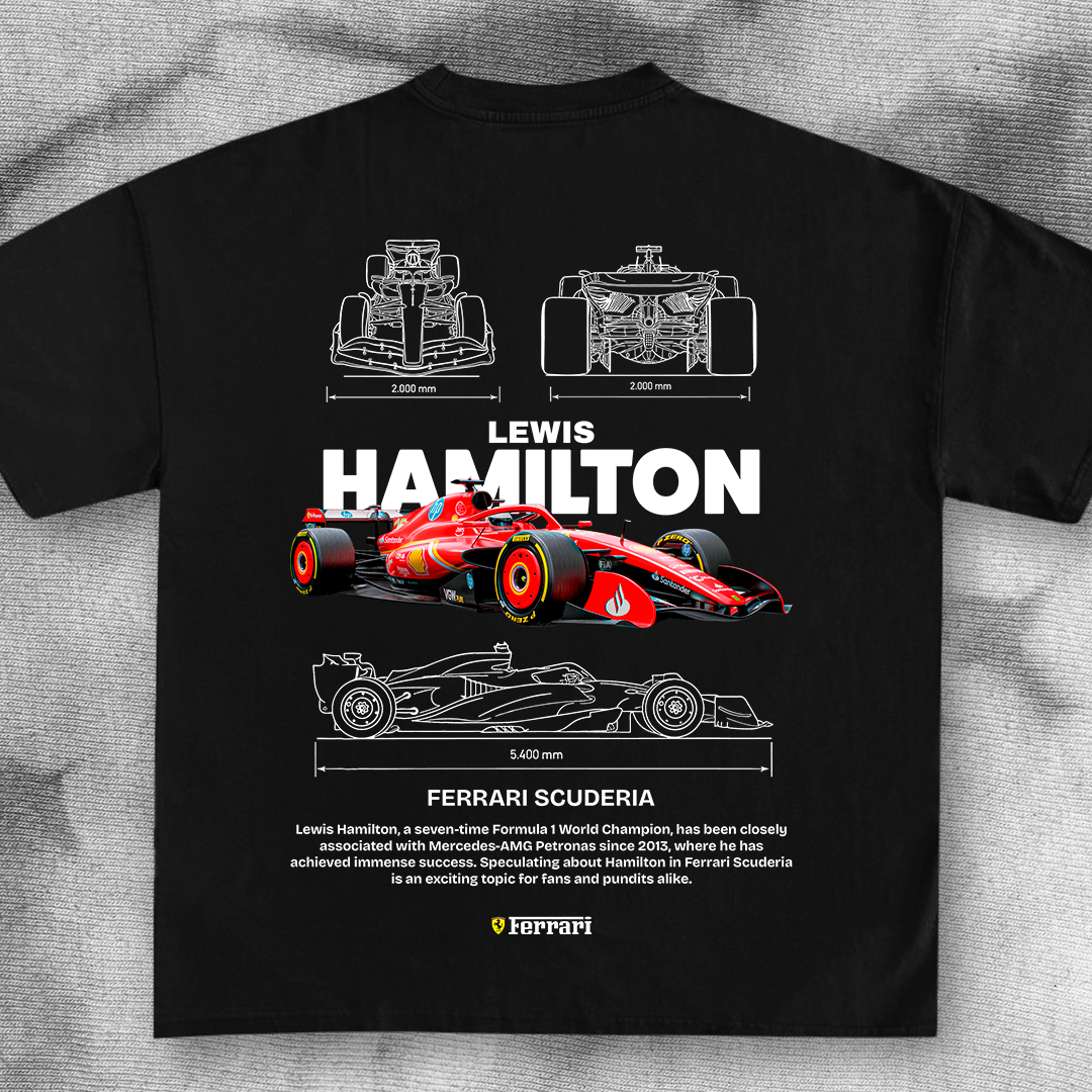 F1 t-shirt desing - Lewis Hamilton Ferrari