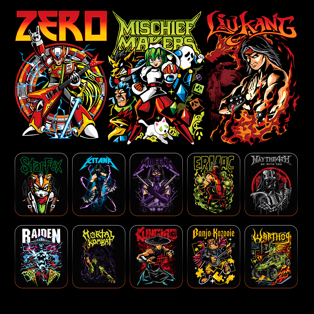 40 Digital Files - Heavy Metal Collection Pack tshirt design