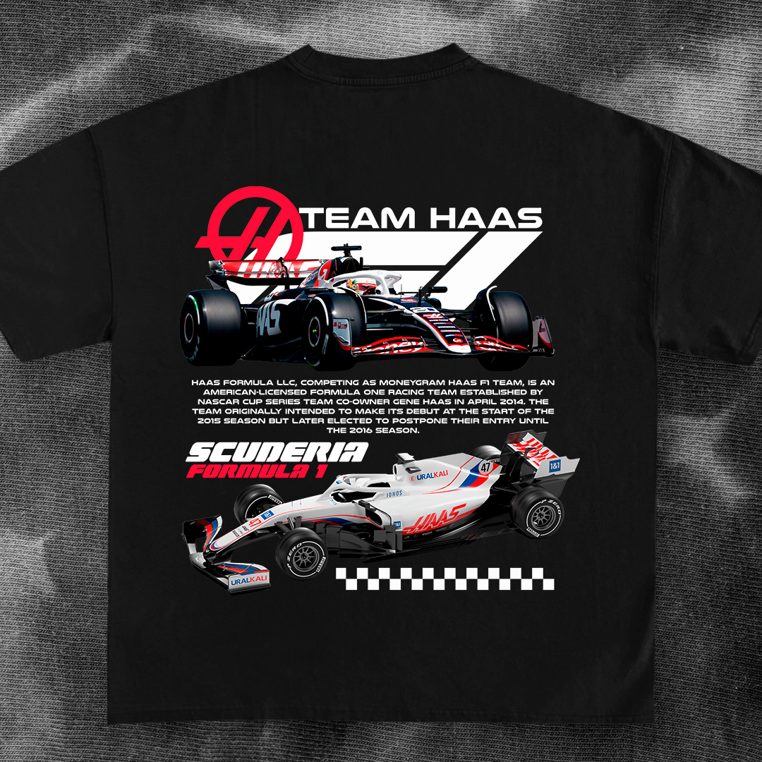 F1 car t-shirt design - HAAS TEAM