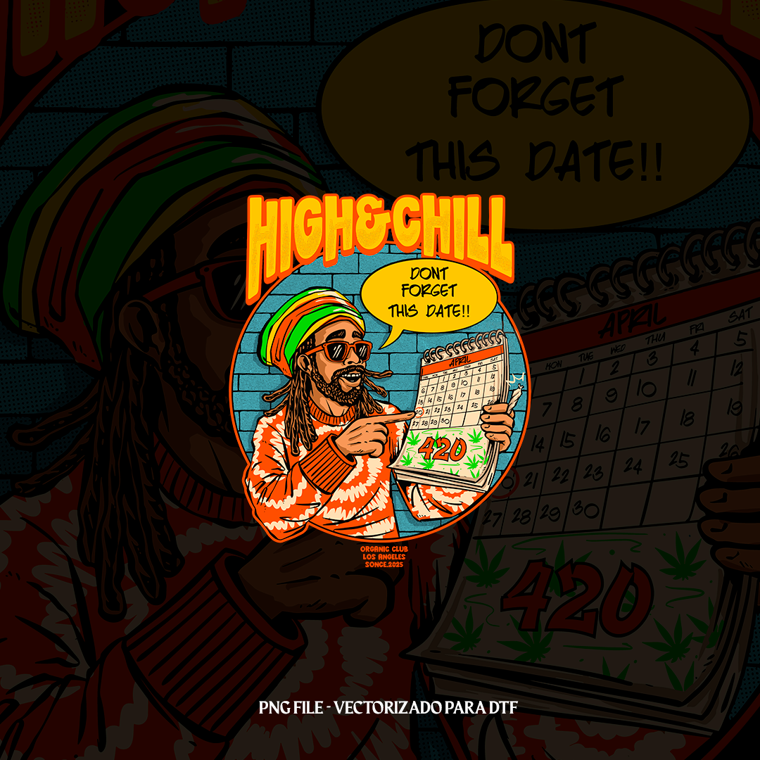 High Chill illustration - DTF PNG