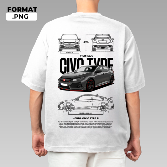 Honda Civic Type R - T-shirt design