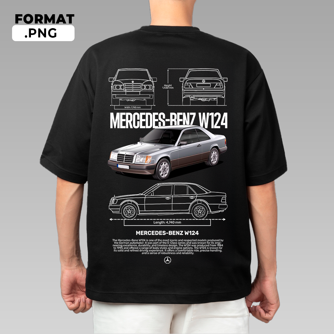 Mercedes-Benz W124 - T-shirt design