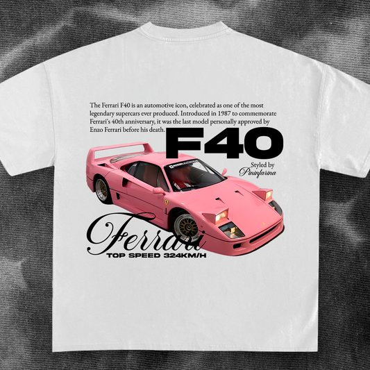 car t-shirt design - ferrari f40