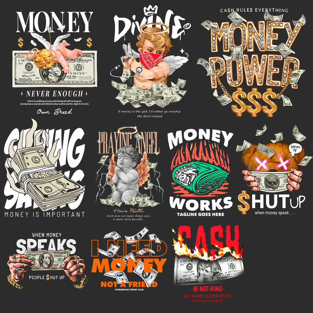 Bling Dollars Bundle PNG - t-shirt design