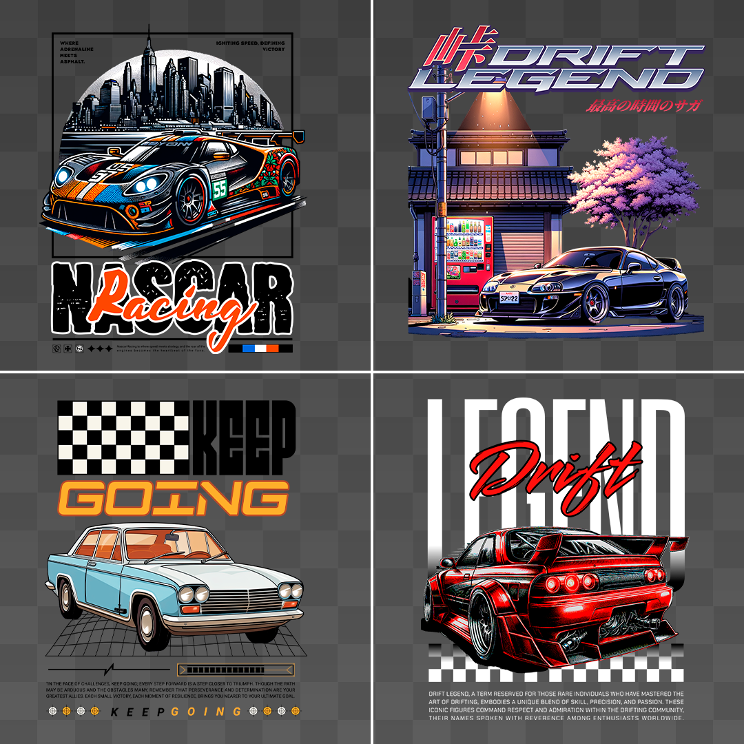 25 Racing Cars Streetwear Graphics - T-shirt design