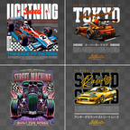 25 Racing Cars Streetwear Graphics - T-shirt design