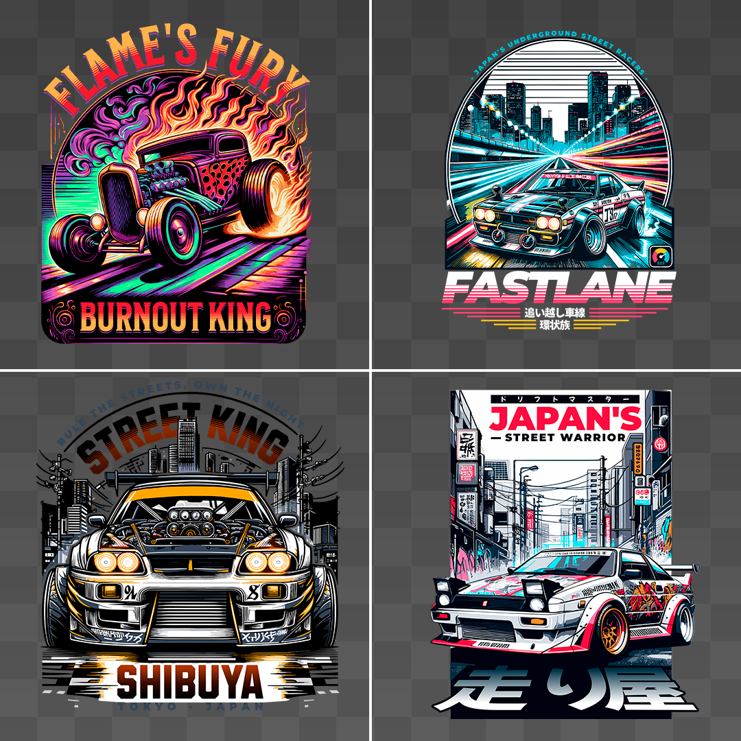 25 Racing Cars Streetwear Graphics - T-shirt design