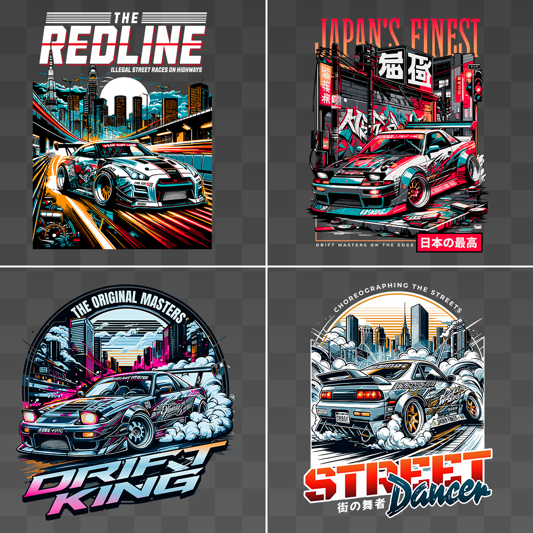 25 Racing Cars Streetwear Graphics - T-shirt design