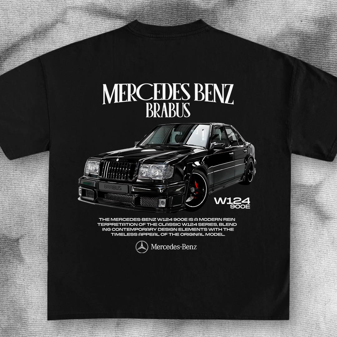 car t-shirt design - mercedes benz w124