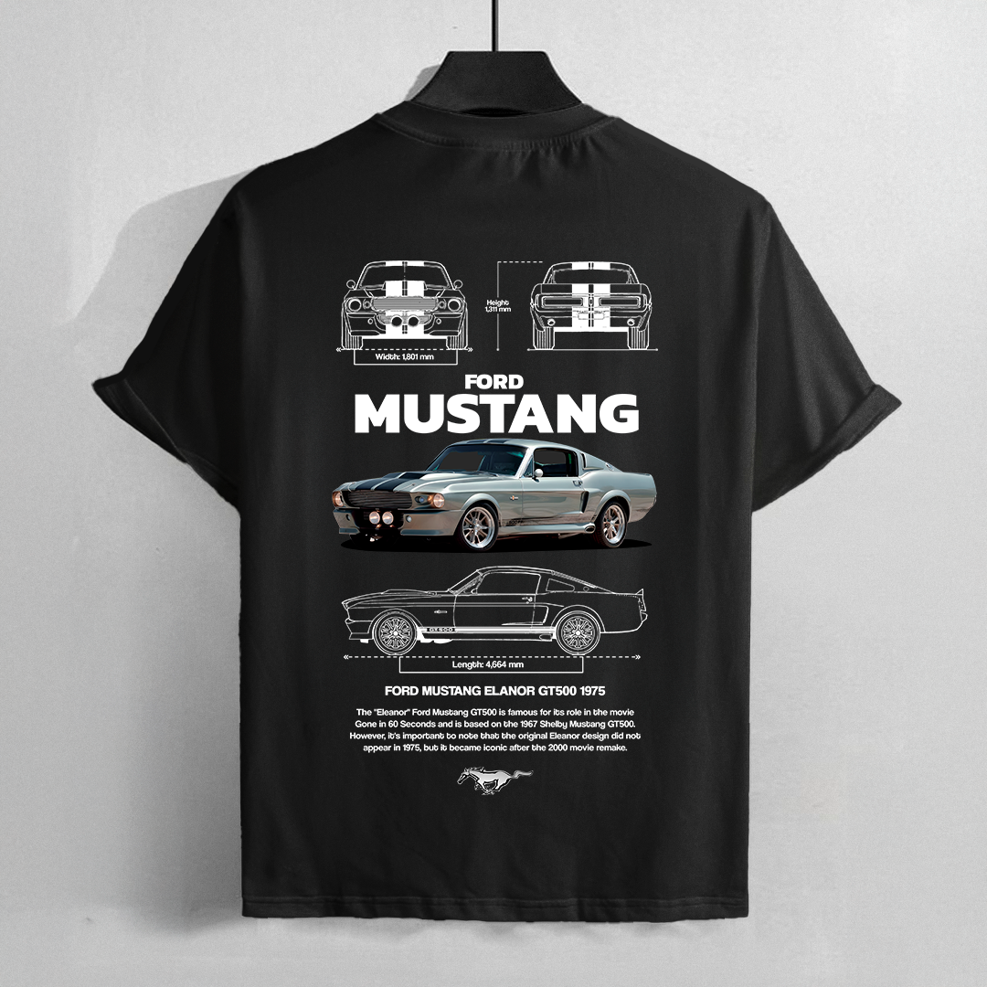 Car t-shirt design - Ford Mustang Elanor GT500 1975