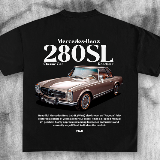 car t-shirt design - mercedes benz 280SL