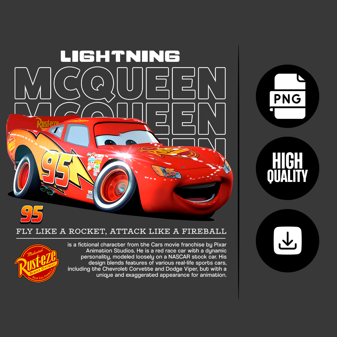 car t-shirt design - Lightning Mcqueen