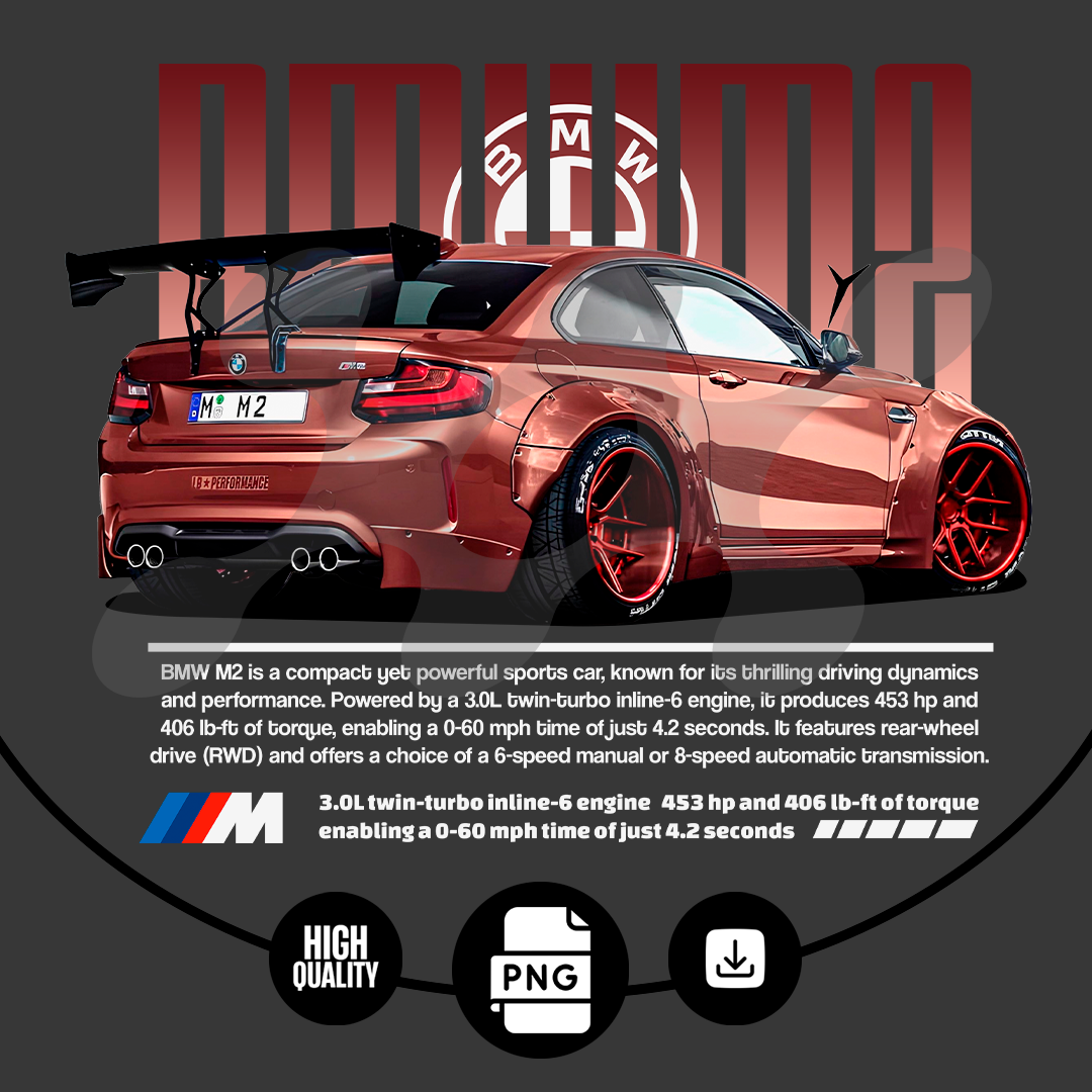 car t-shirt desing - bmw m2