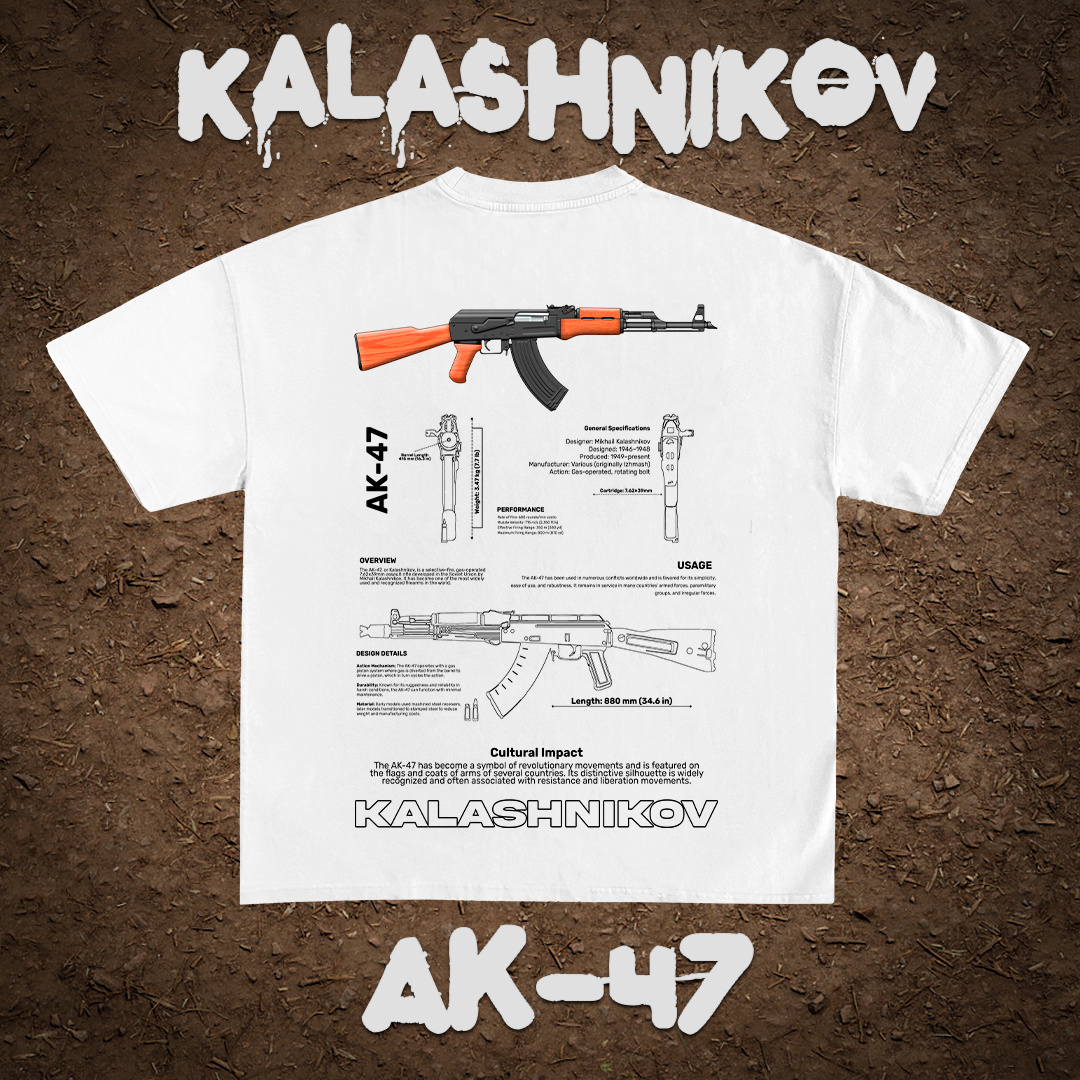 Graphic T-shirt A-K-4-7 Blueprints -DESIGN