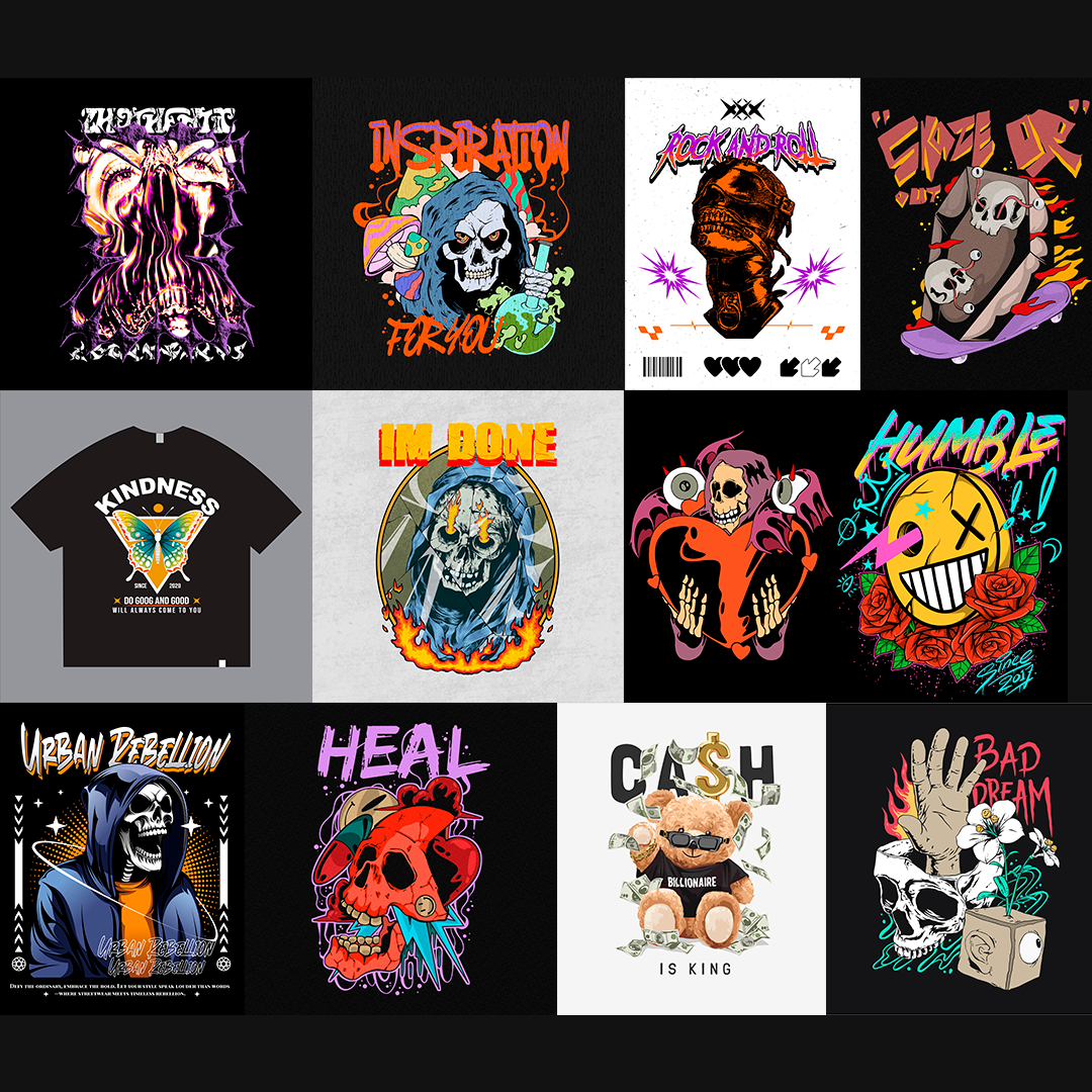 +50 URBAN STREETWEAR DESIGNS FOR T-SHIRT
