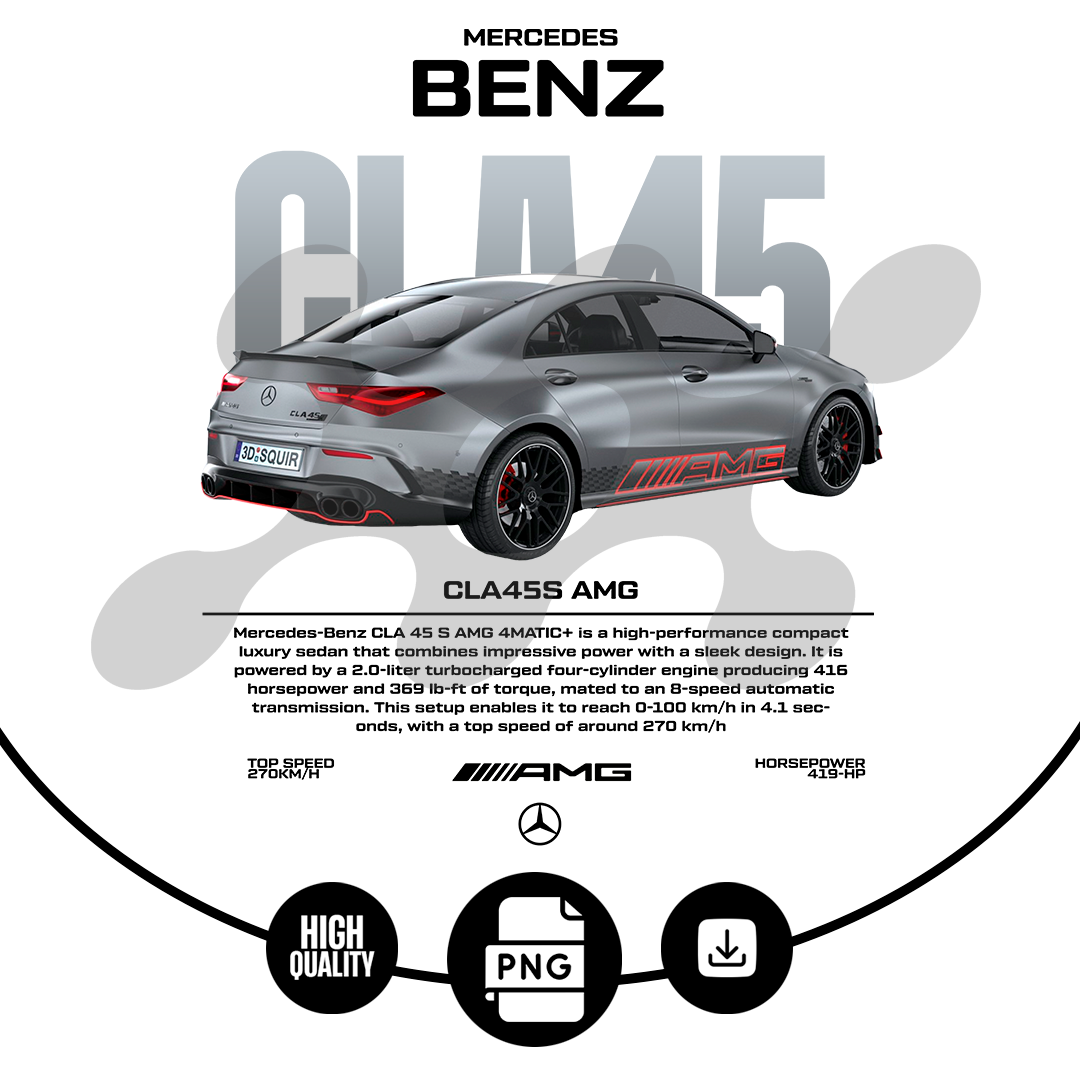 car t-shirt desing - mercedes benz cla45