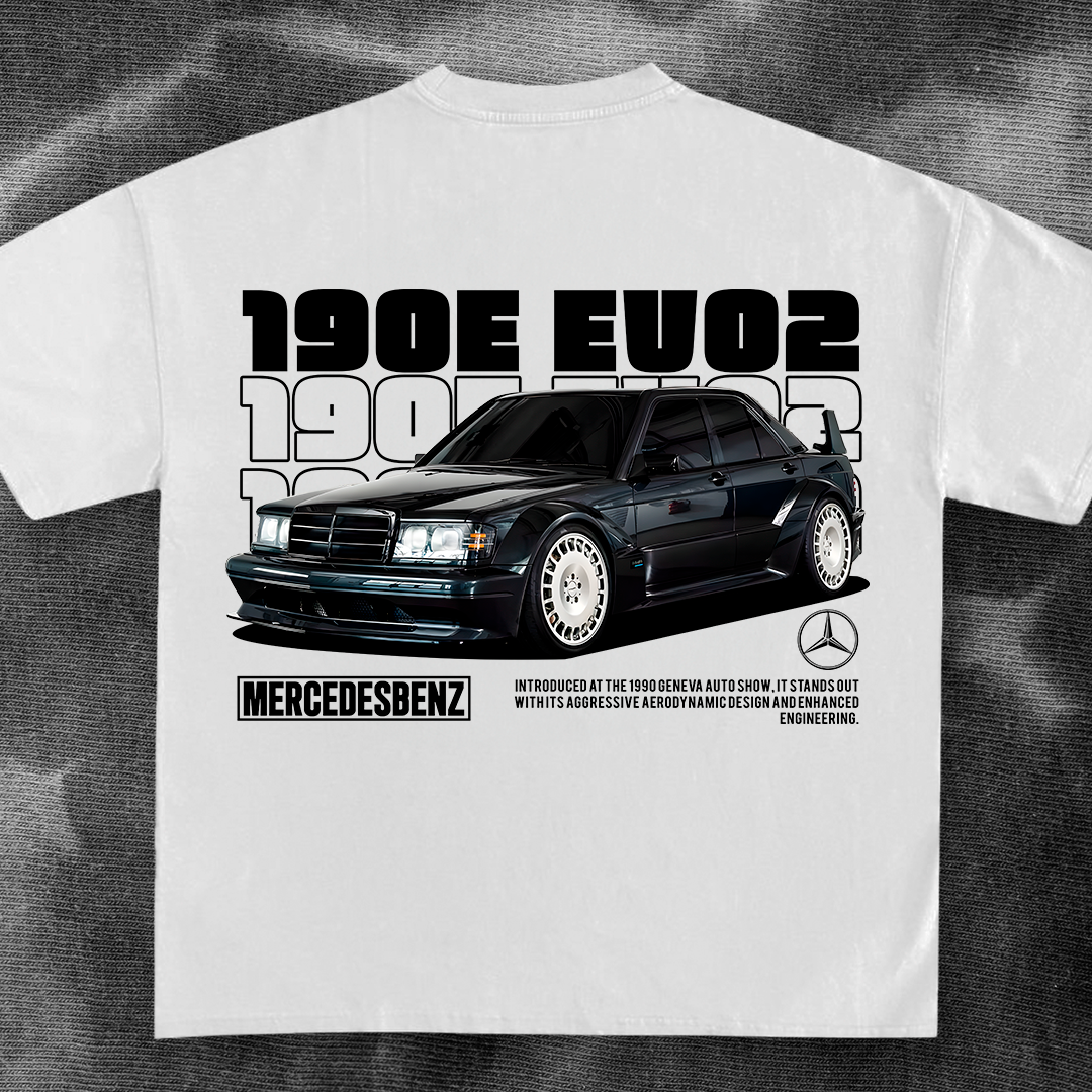 car t-shirt design - mercedez benz 190e evo 2