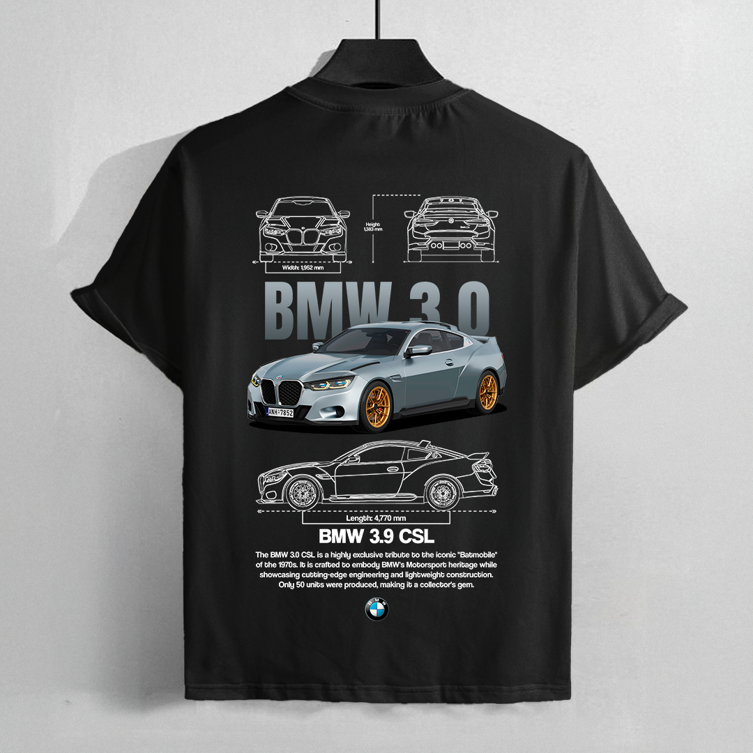 car t-shirt desing - bmw csl 3.0