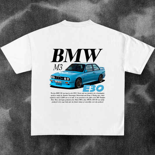 BMW M3 E30 blue - t-shirt design