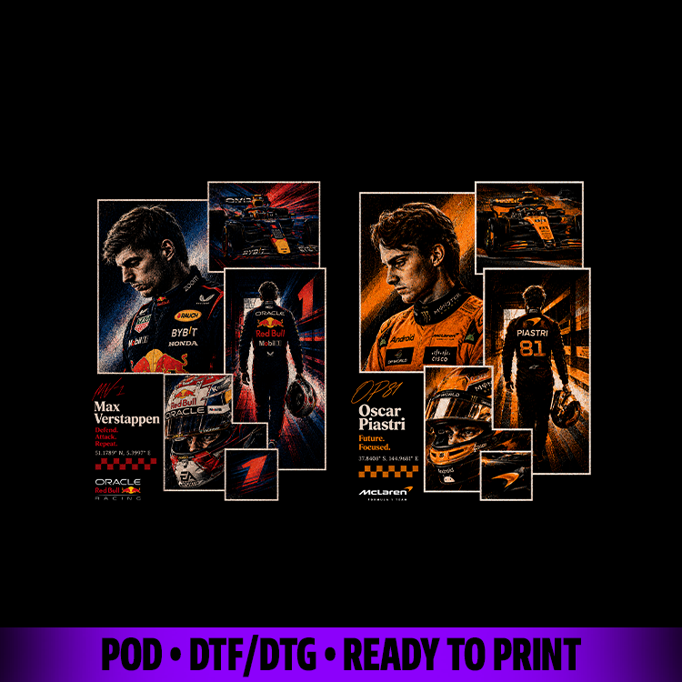 Pack collection Drop F One for tshirts halftone