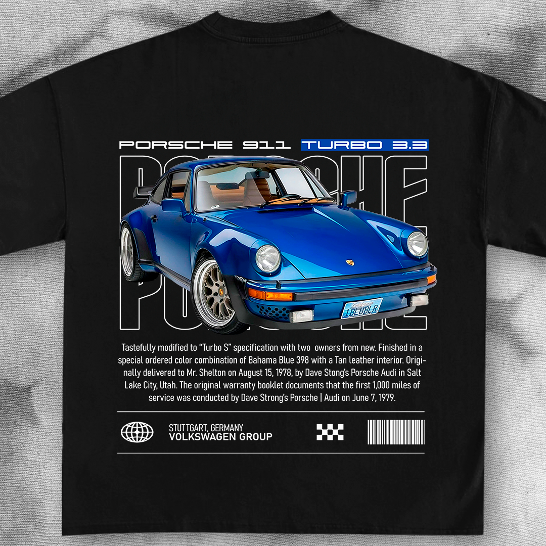 Porsche 911 Turbo 3.3 tshirt design Pardell