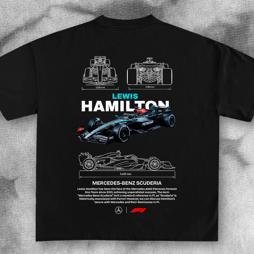 F1 car t-shirt design - Lewis Hamilton mercedes-benz