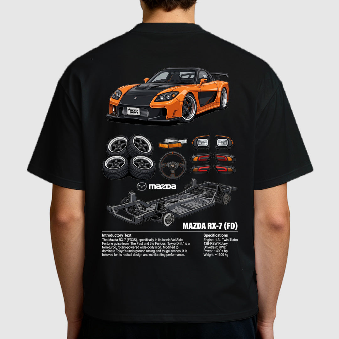 Digital artwork Mazda Rx-7 t-shirt design