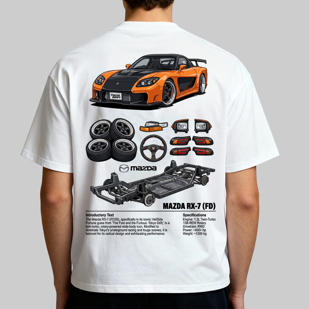 Digital artwork Mazda Rx-7 t-shirt design