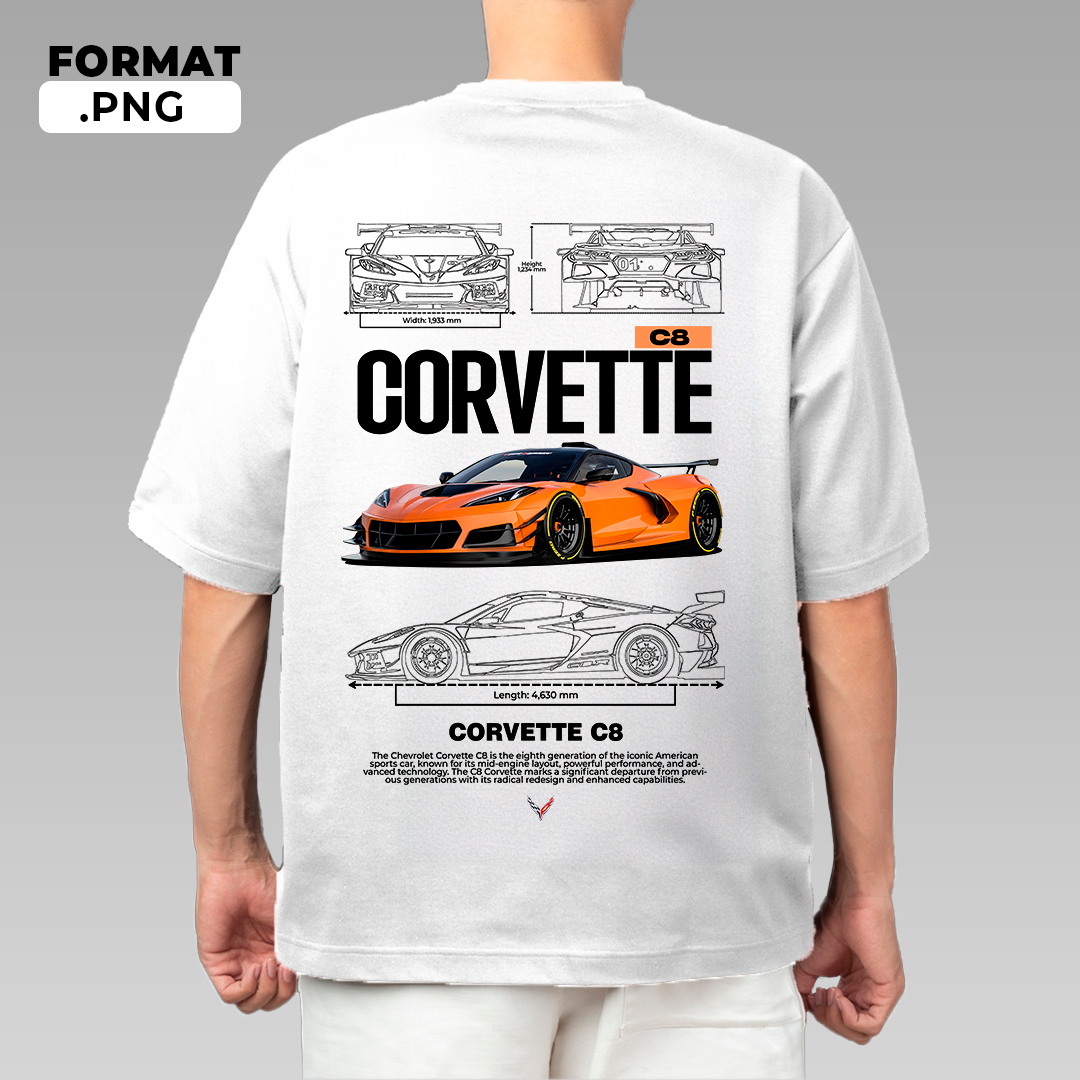 Chevrolet Corvette C8 - t-shirt design