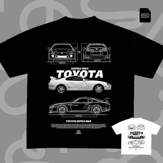 Toyota Supra MK4 white t-shirt design