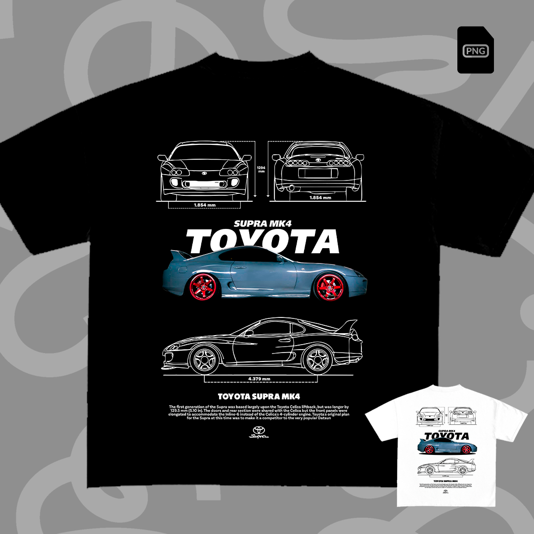 Toyota Supra MK4 blue t-shirt design