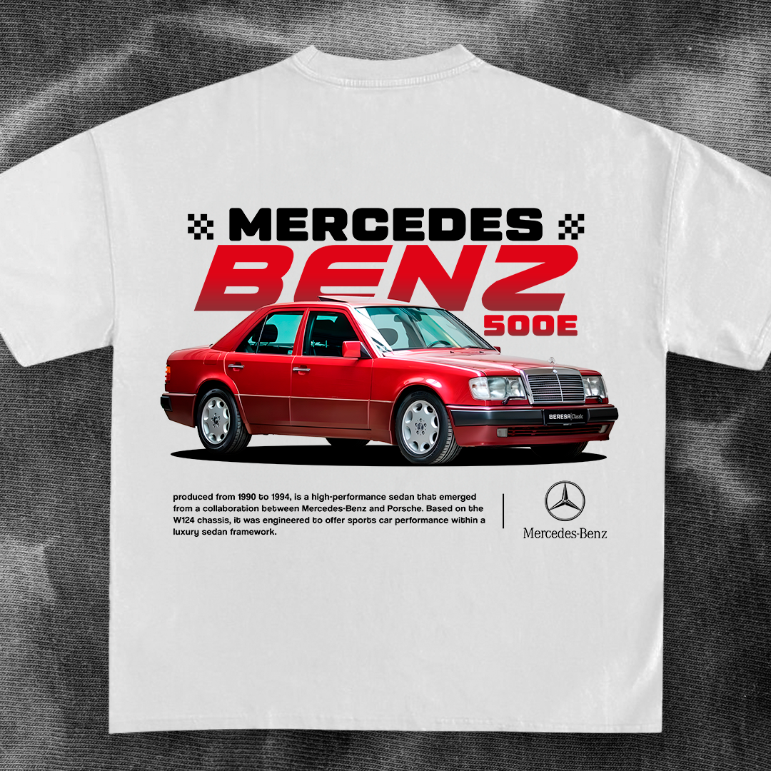 car t-shirt design - mecedes benz 500e