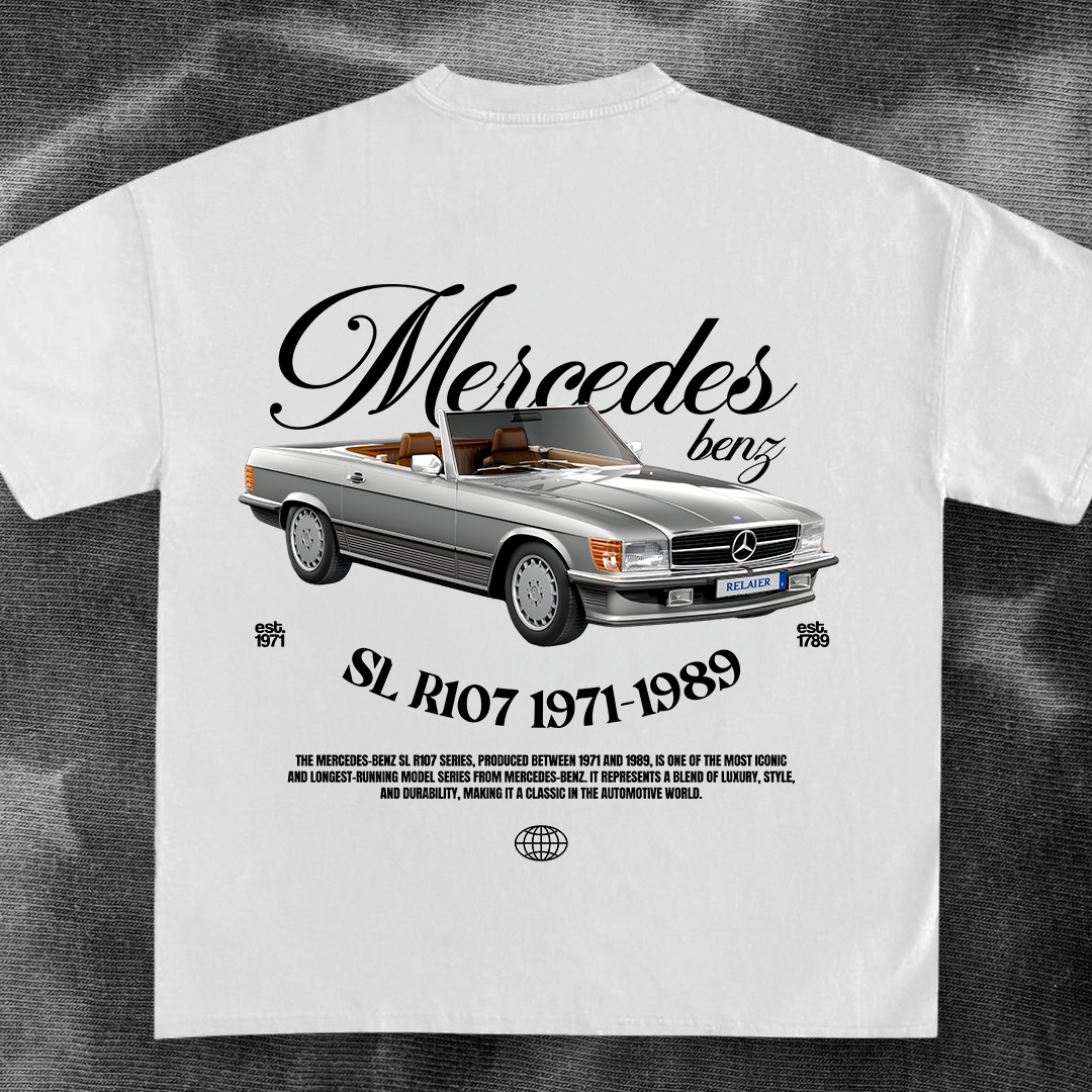 car t-shirt design - mercedes benz r107 300SL