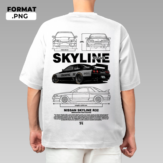 Nissan Skyline R32 - t-shirt design