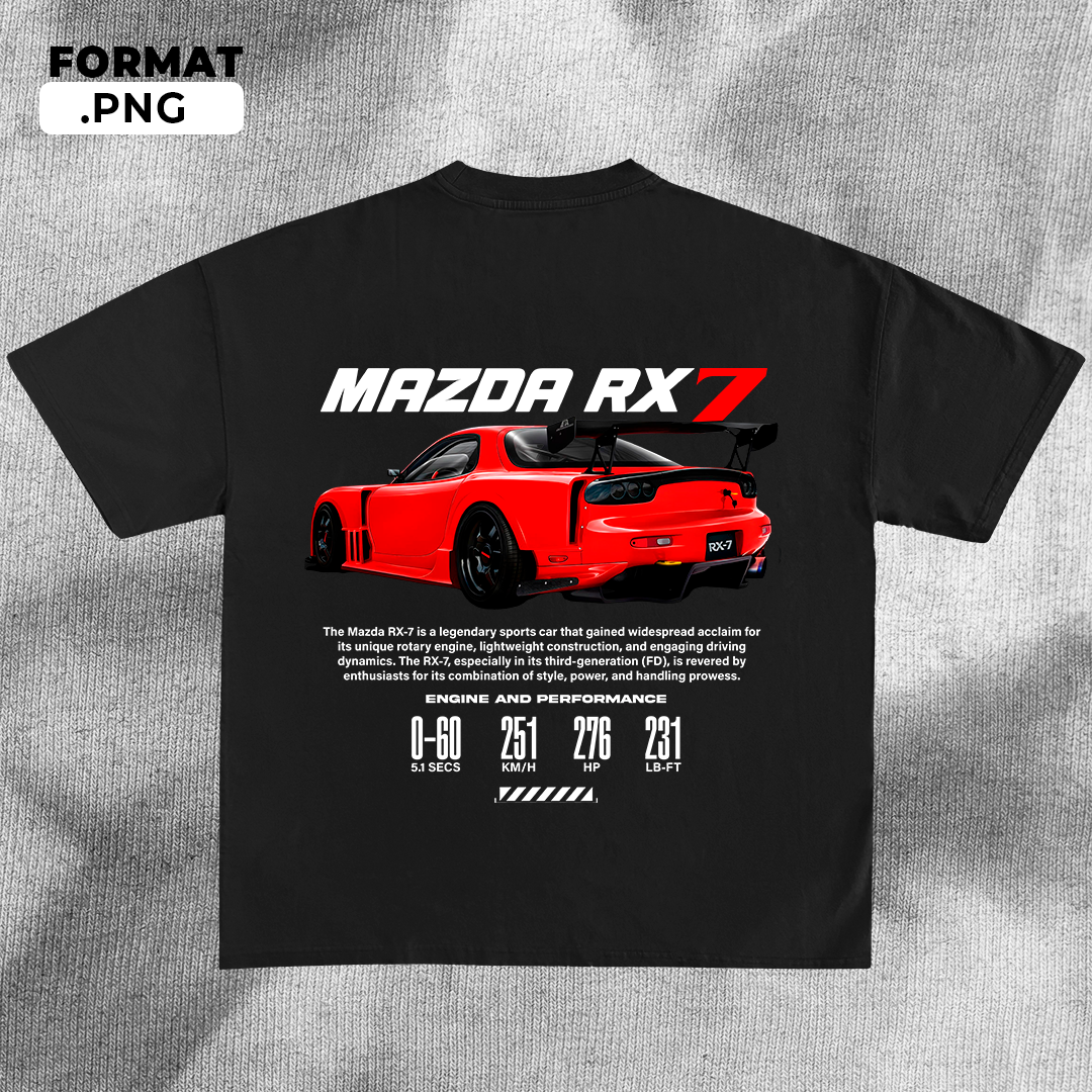 Mazda RX-7 Red - t-shirt design