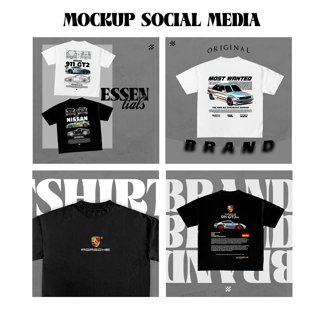 5 Post Social Media - T-shirt Mockups