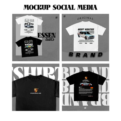 5 Post Social Media - T-shirt Mockups